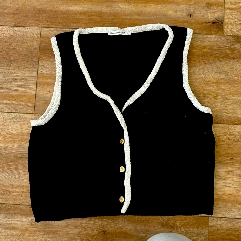 Tank top sweater white and black